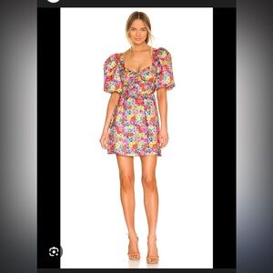 For Love & Lemons Merrill Puff Sleeve Mini Dress